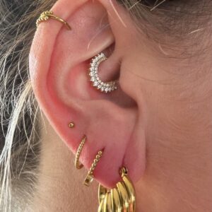 Boucles d'oreilles anneaux multi-rang
