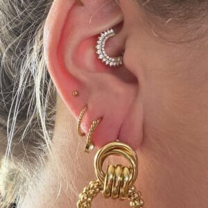 Boucles d'oreilles anneaux ovales boules
