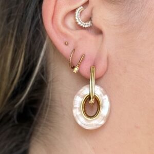 Boucles d'oreilles pastille ovale rose
