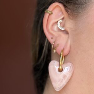 Boucles d'oreilles coeur rose