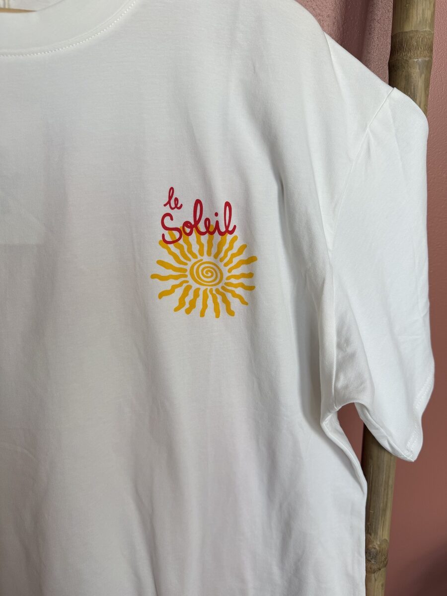 T-shirt Blanc Imprimé "Le Soleil" – Image 2