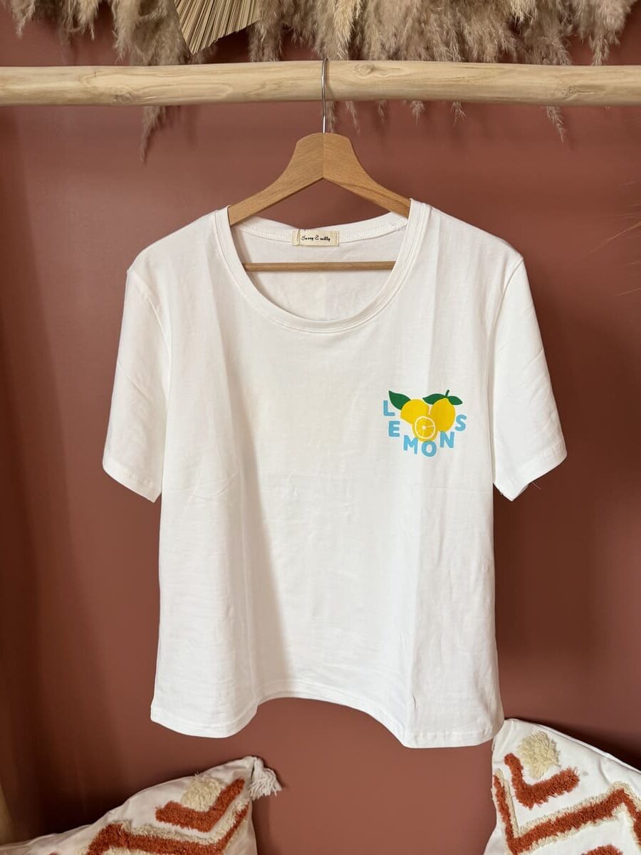 T-Shirt blanc "Citron" – Image 3